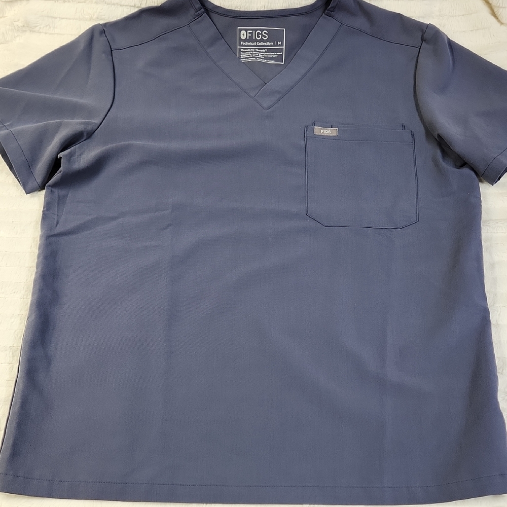 Figs Men's Leon Scrub Top, Space Navy, Medium
